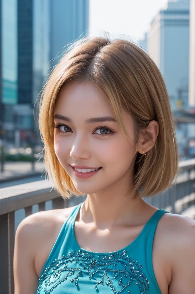 サンプル画像2:アーバングレイス〜ターコイズブルーで紡ぐスタイル AI写真集(Ai-HOHOEMI) [d_491362]