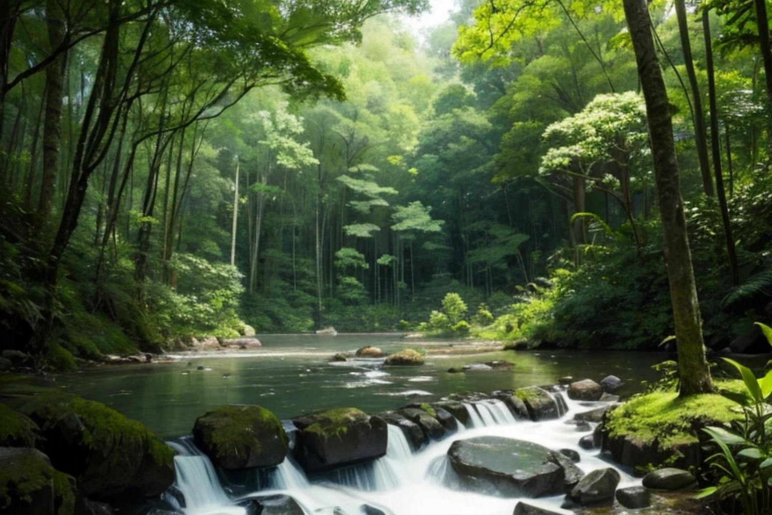 サンプル画像1:森林・小径  背景素材2(豊川内角) [d_491472]