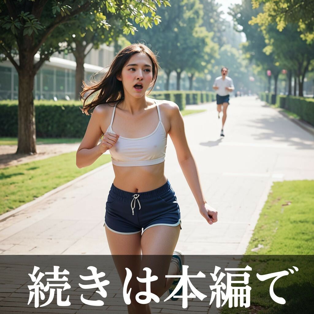 サンプル画像5:ノーブラでジョギング！？ランニング女子の胸ポチ画像集(AI美エロ) [d_491473]