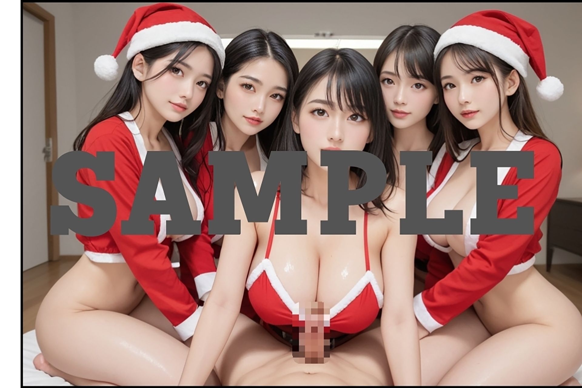サンプル画像5:サンタコス巨乳女子校生に囲まれ…聖夜にハメまくる特別なクリスマス(淫らな果実) [d_491641]