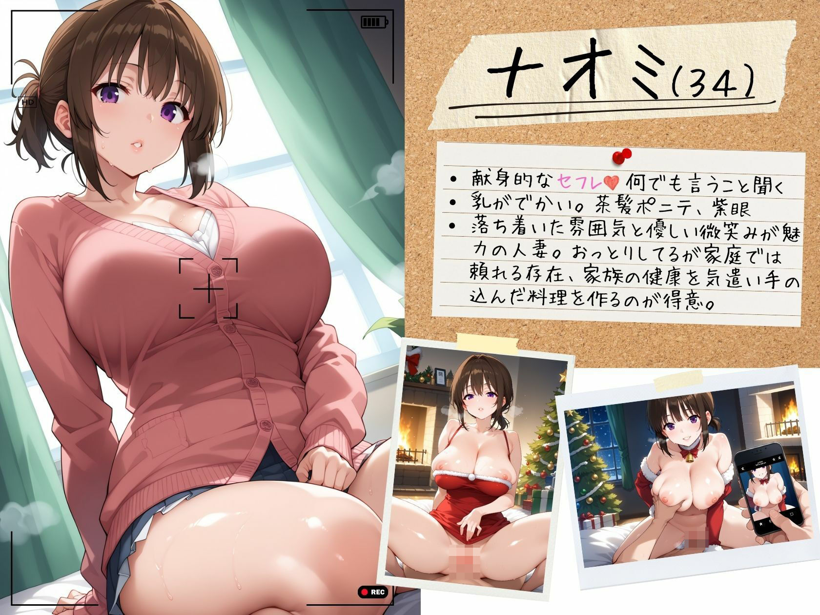 サンプル画像2:クリスマスにセフレ達の生ハメ写真公開します 〜4人のコスプレサンタ〜 ワイド版(J Butterfly) [d_491717]