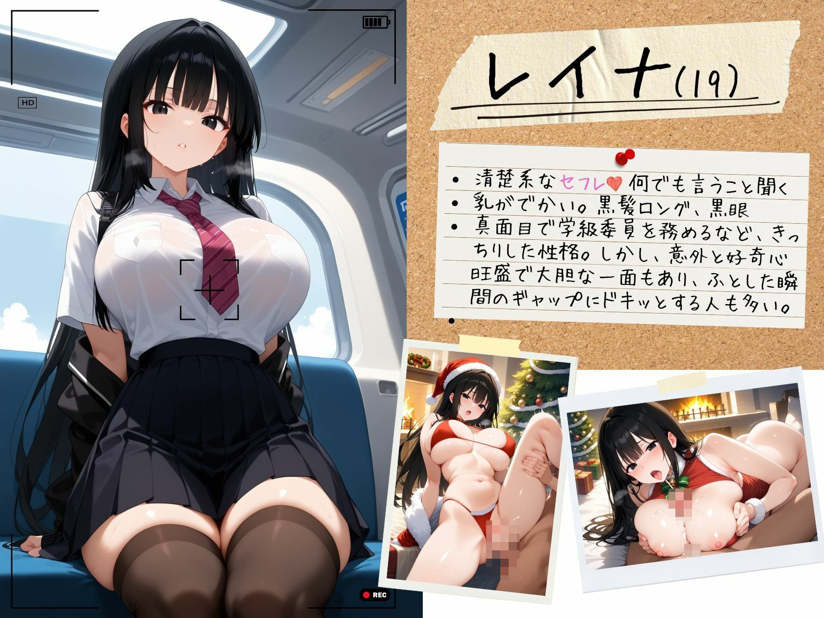 サンプル画像3:クリスマスにセフレ達の生ハメ写真公開します 〜4人のコスプレサンタ〜 ワイド版(J Butterfly) [d_491717]