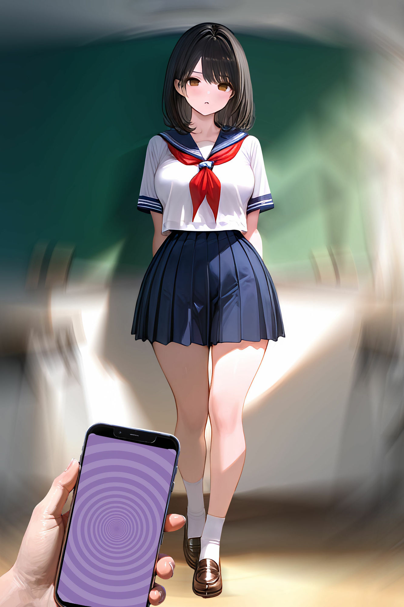 サンプル画像3:俺の告白を断ったクラスのアイドルを催●発情アプリで洗脳支配して中出ししまくる話(ねこねこアートギャラリー) [d_491773]