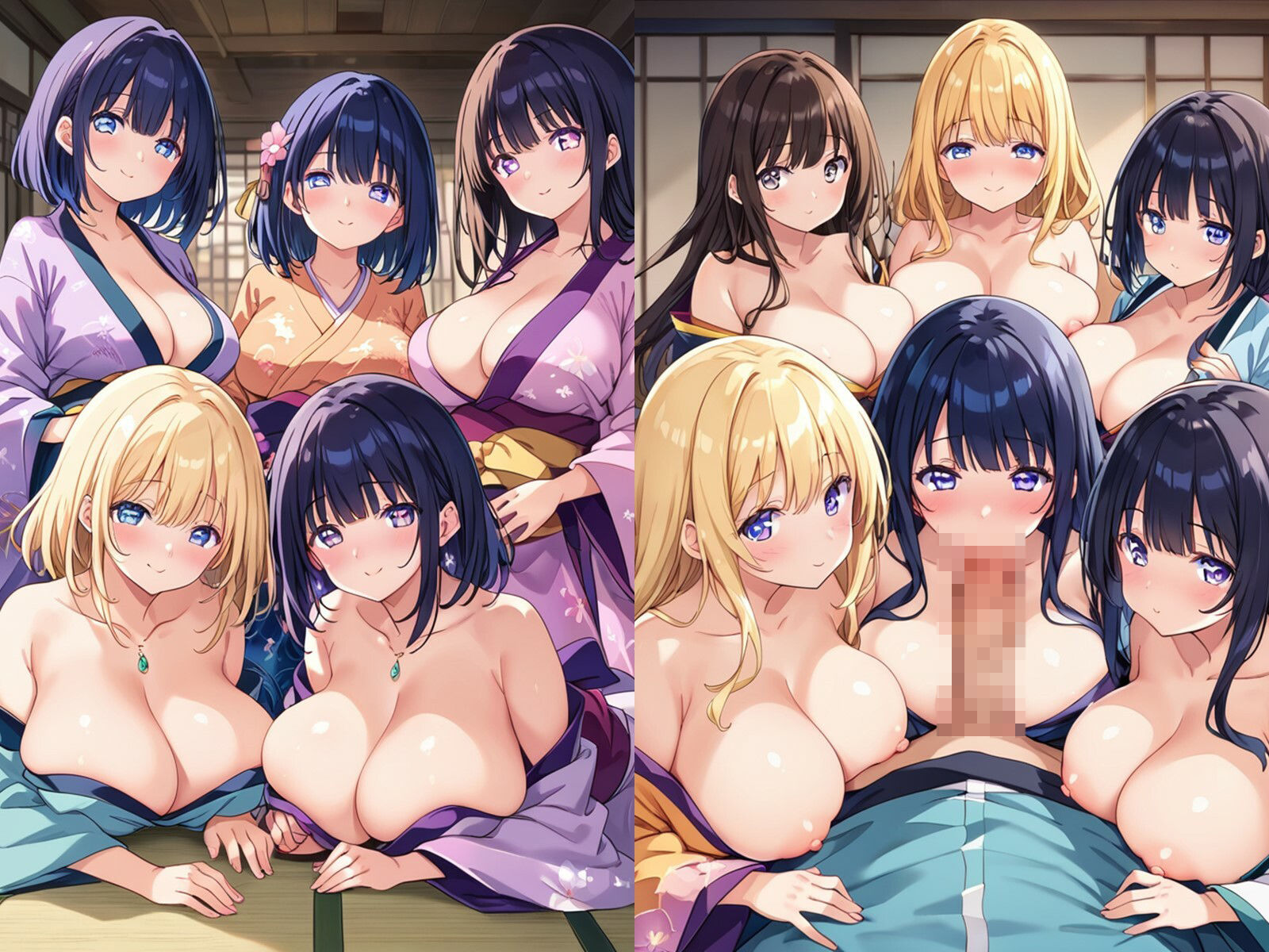 サンプル画像1:【セリフ付き】種付け許可証を手に入れたのでボテ腹和服美女ハーレムを作った(星屑ヒロインズ) [d_491934]