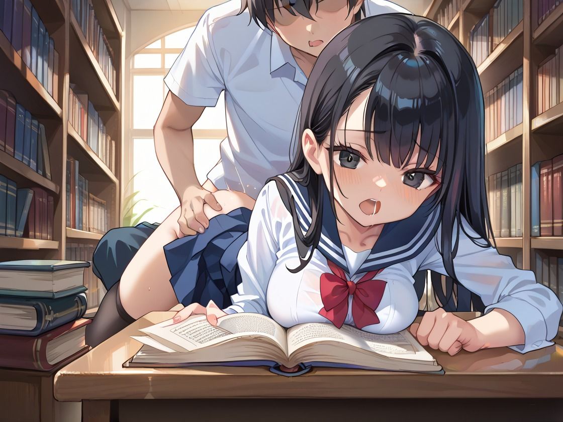 サンプル画像4:無口な図書委員と淫乱セックス(千石まのん) [d_492054]