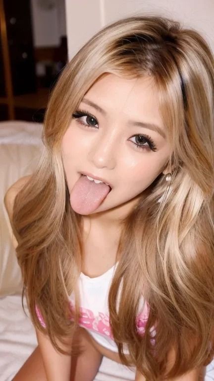 サンプル画像2:金髪生意気ギャルのアヘ顔集(AI) [d_492166]