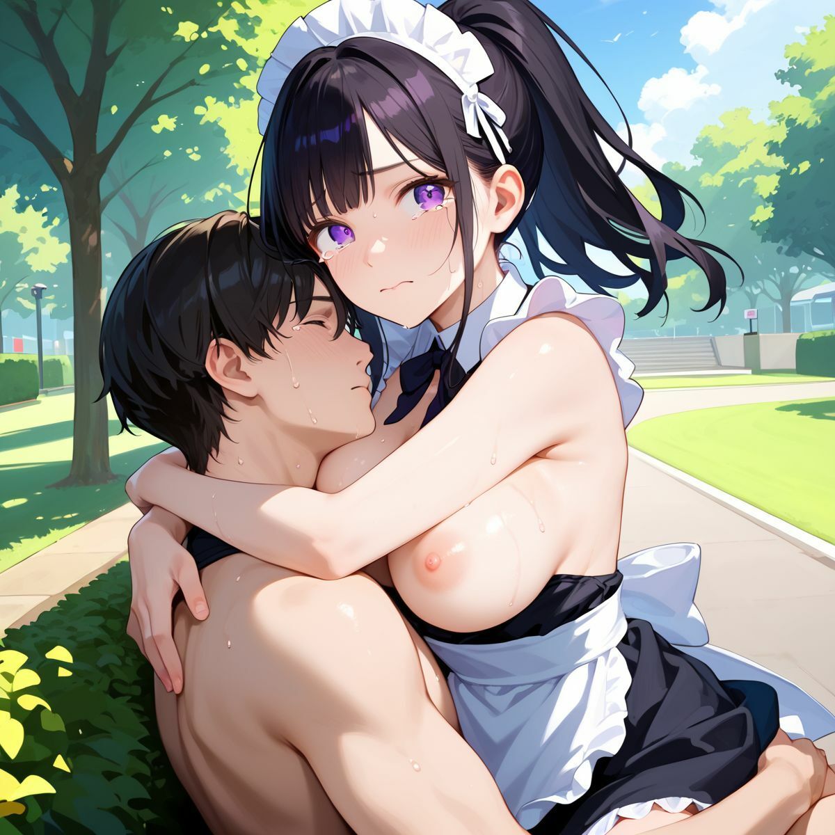 サンプル画像5:ご主人様のチ○ポをペロリ！【200枚】メイドと巨根1(おっぱい星人) [d_492229]