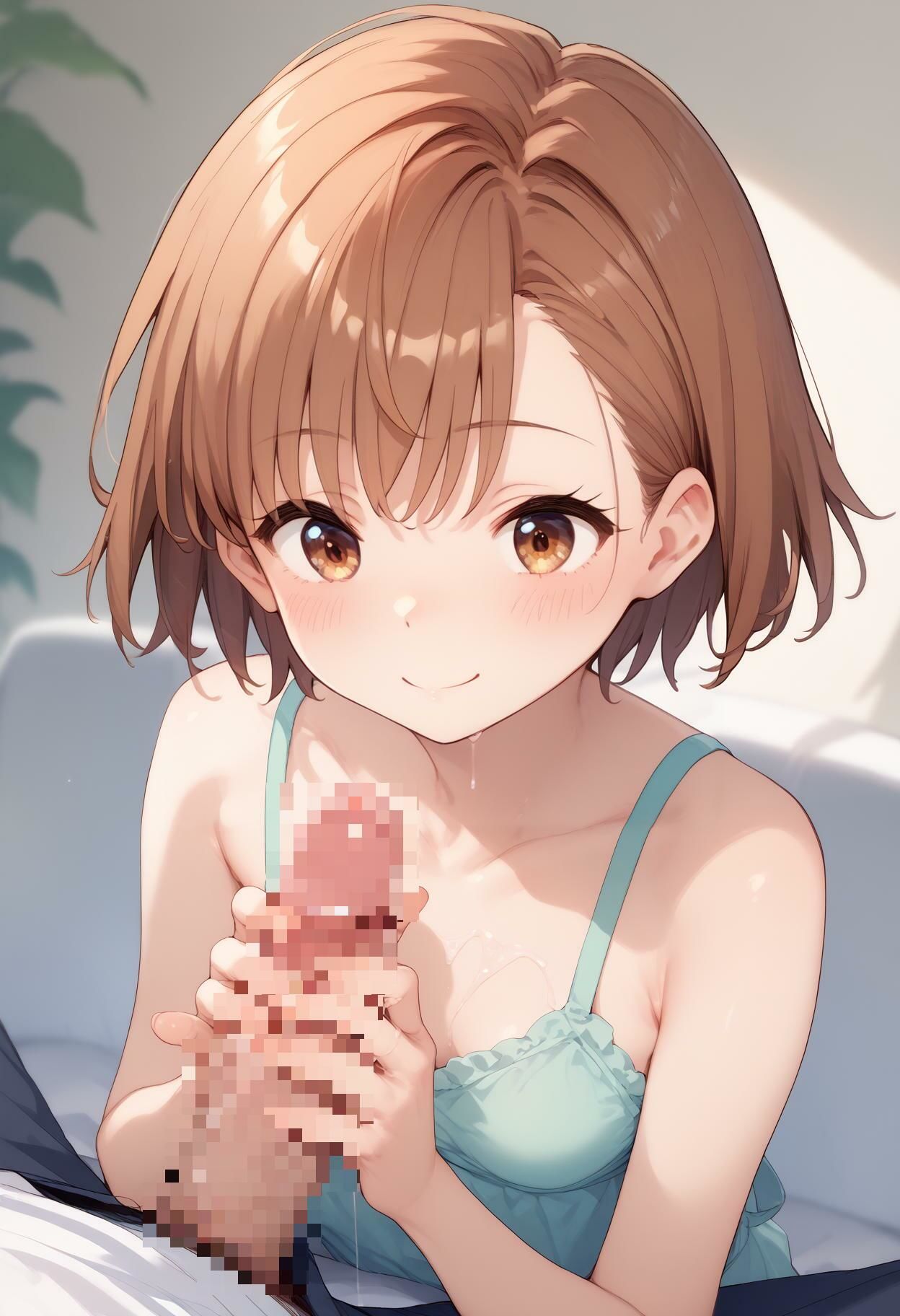 サンプル画像1:【貧乳女子校生の手コキ】フェラチオで口内射精(AI_Pussy) [d_492280]