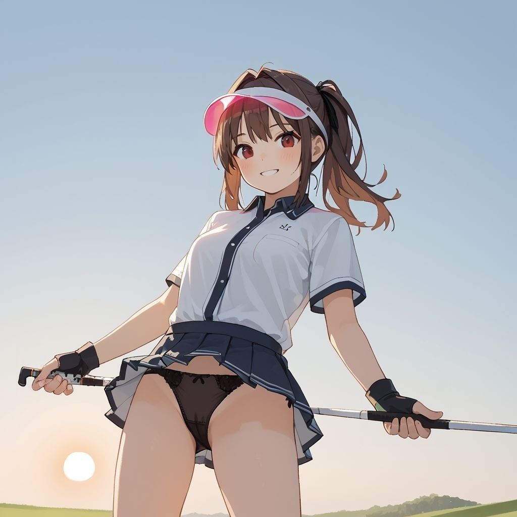 サンプル画像2:パンチラ女子ゴルファー(美女エロAI) [d_492307]