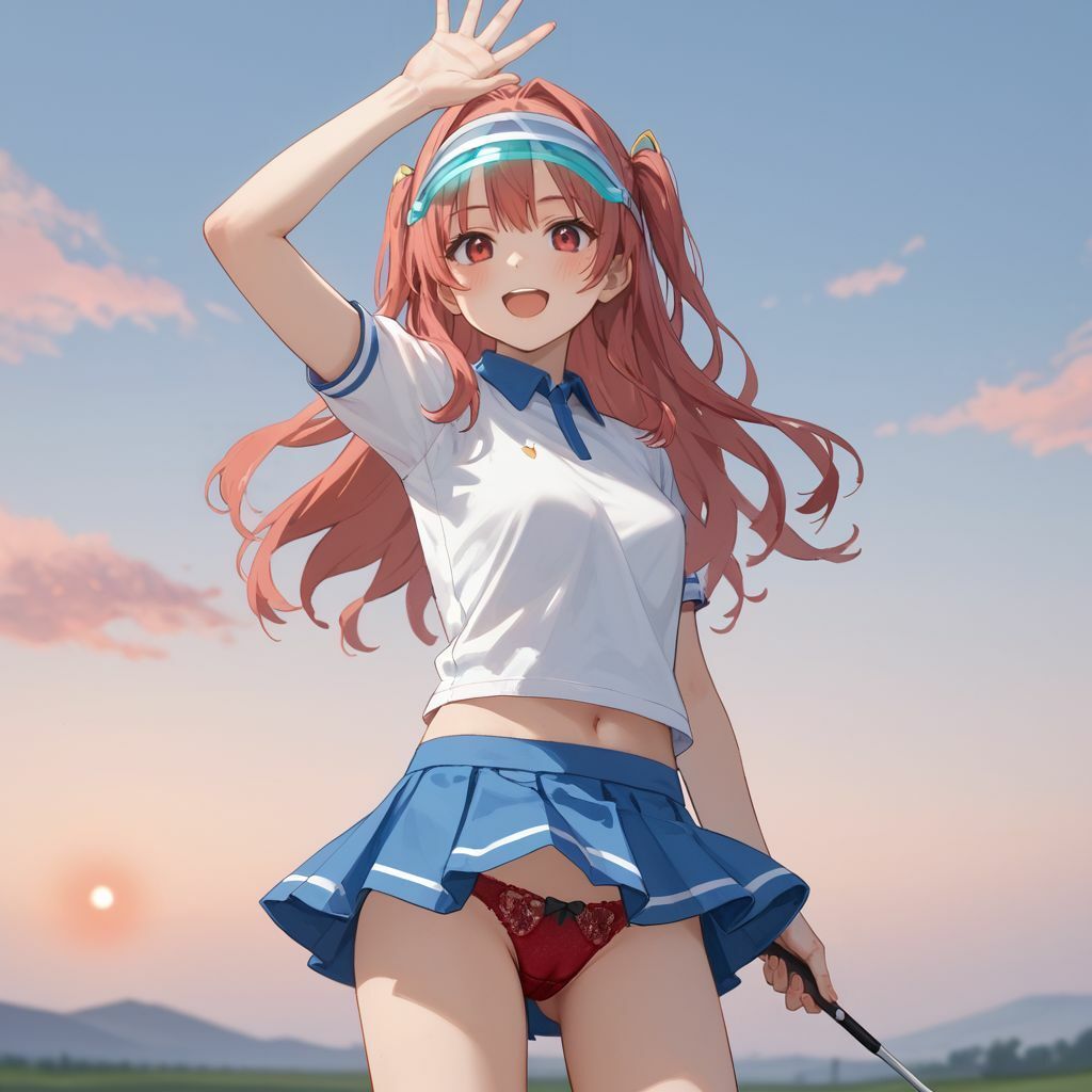 サンプル画像3:パンチラ女子ゴルファー(美女エロAI) [d_492307]