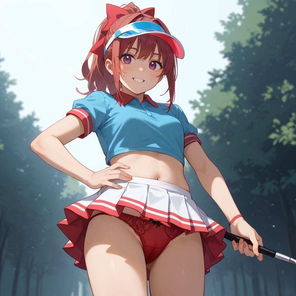 サンプル画像4:パンチラ女子ゴルファー(美女エロAI) [d_492307]