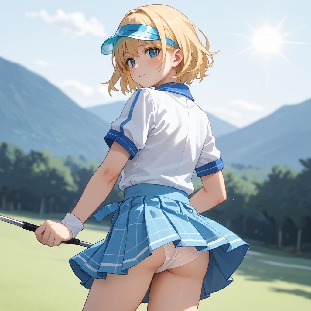 サンプル画像5:パンチラ女子ゴルファー(美女エロAI) [d_492307]