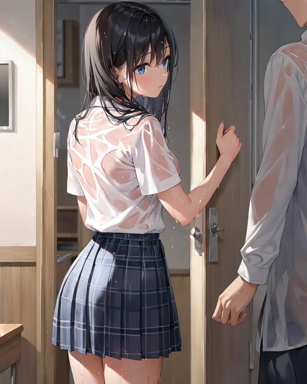 サンプル画像1:幼馴染みが、エッチすぎたので、我慢できずに中出しした話(AIくいーん) [d_492794]