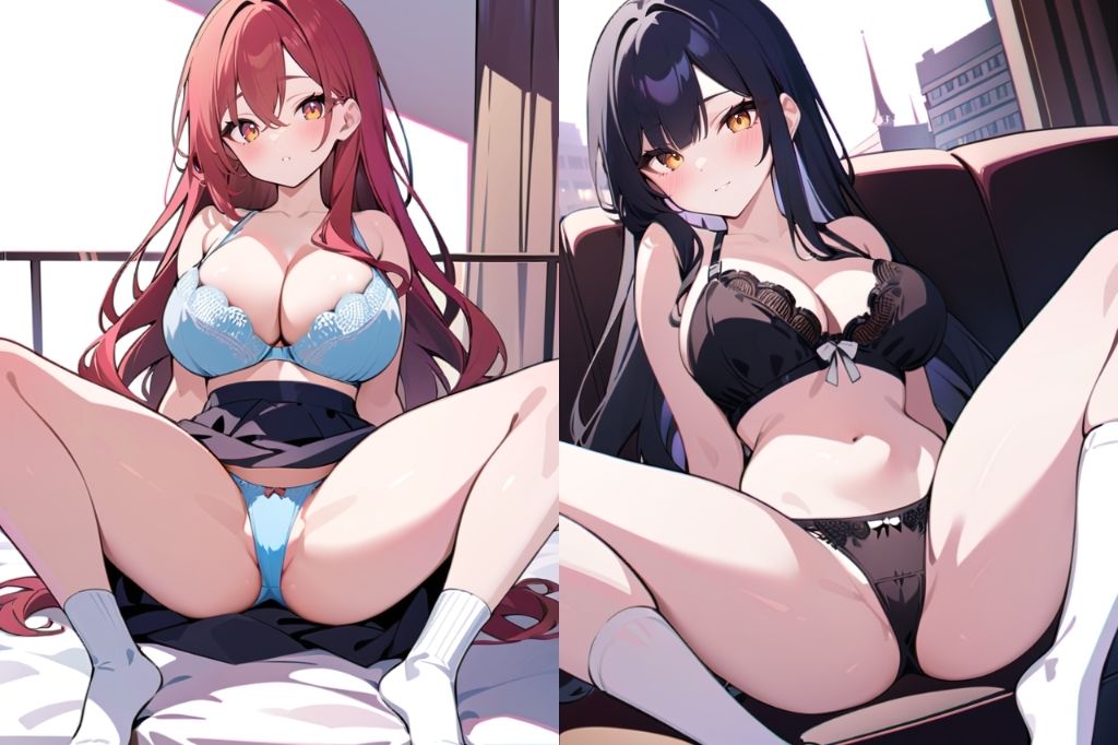 サンプル画像2:靴下履いた可愛い女の子のM字開脚(彩風  咲) [d_493186]