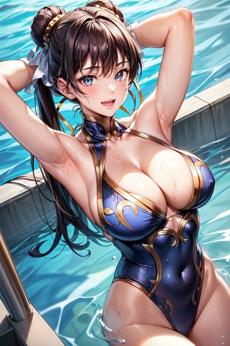 サンプル画像5:【CG321枚】春麗さんのイラスト集 乳首 濡れ透け マンスジ(ラブリーパンチ（パロディ）) [d_493216]