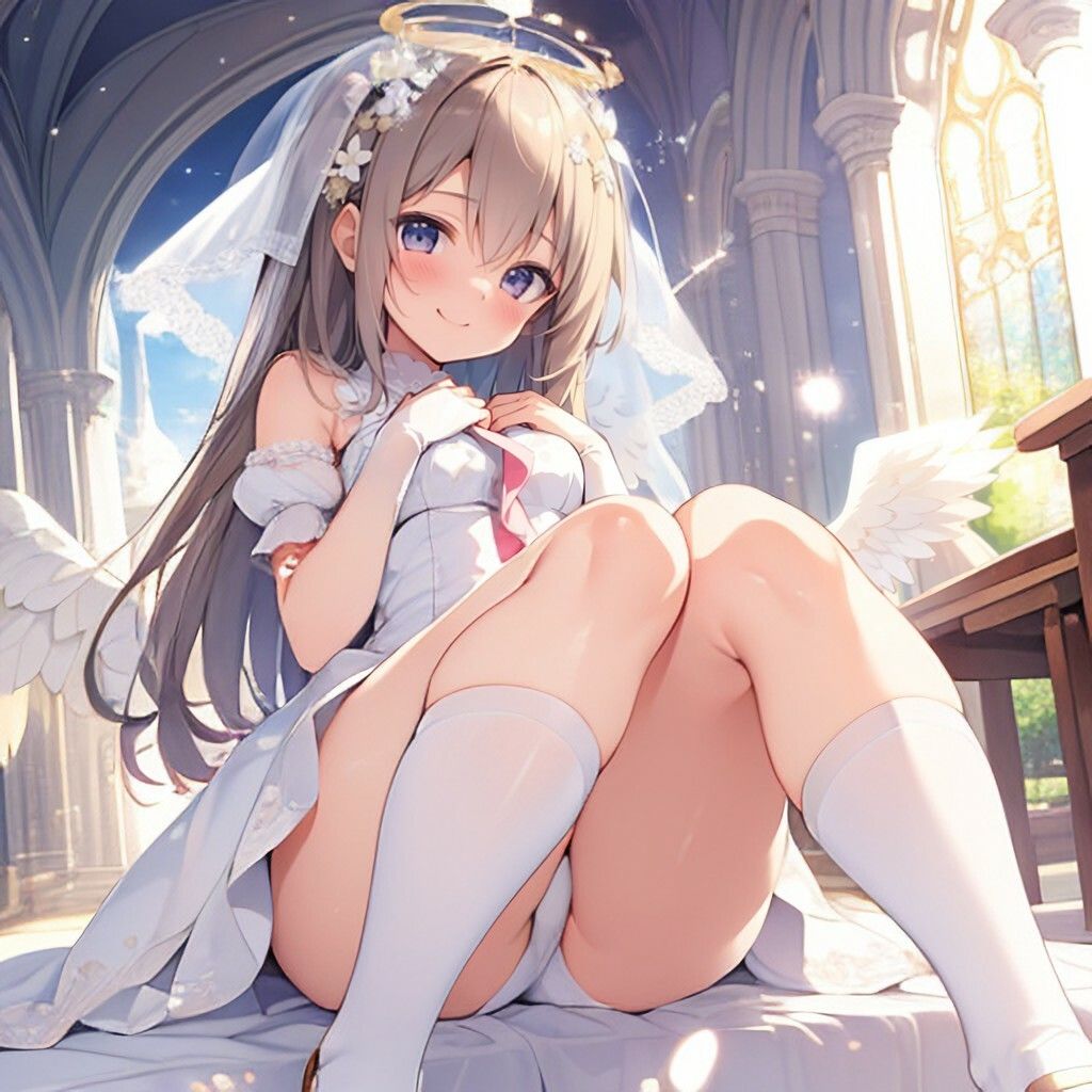 サンプル画像2:ウエディングドレス風天使さん(ほげふが) [d_493217]