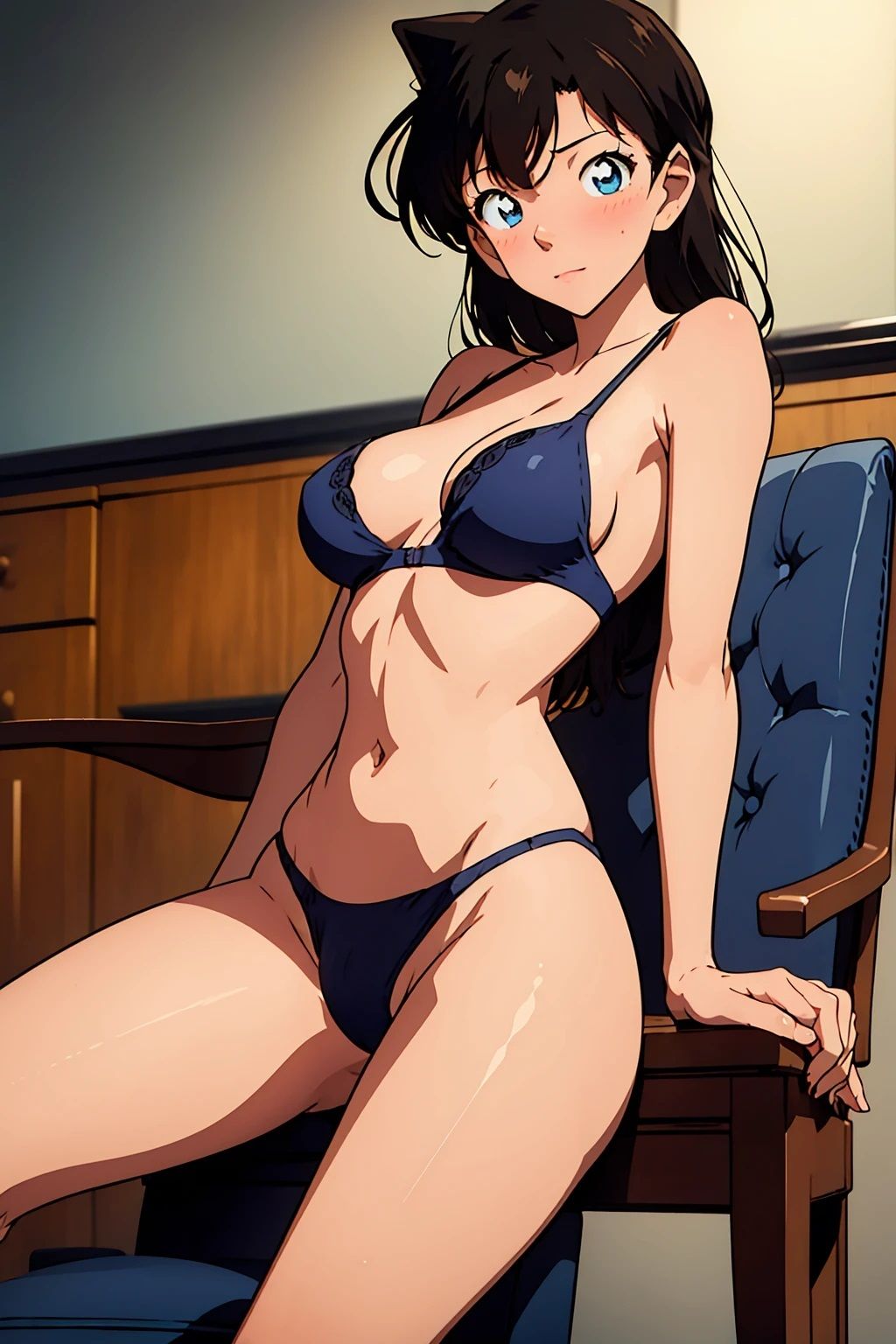 サンプル画像1:毛〇蘭  ネイビー下着（70枚）(きたあかりアート) [d_493648]