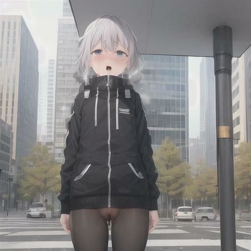 サンプル画像3:銀髪スパッツちゃんのどこでも露出！！(まんまんちん) [d_493707]