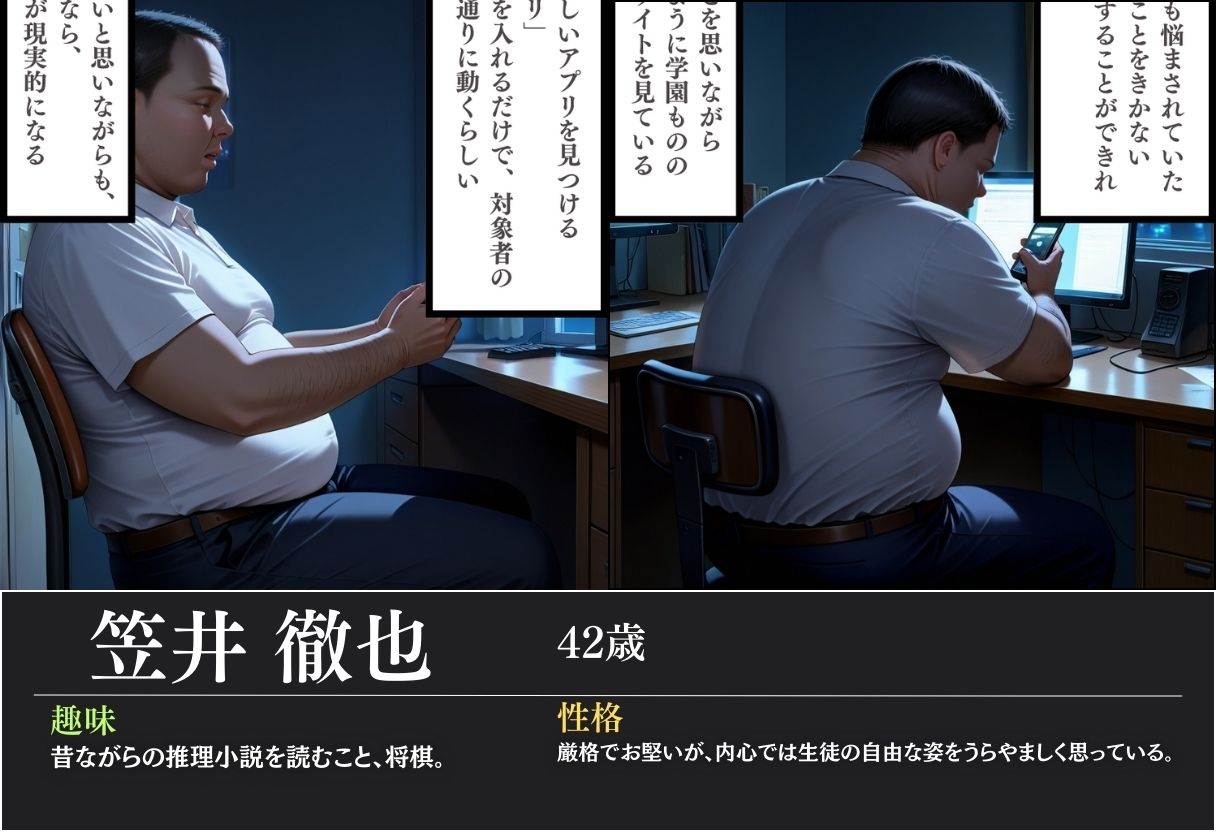 サンプル画像4:【全ページセリフ入り】催●アプリで生意気生徒に強●種付け(りんごのたね) [d_493815]