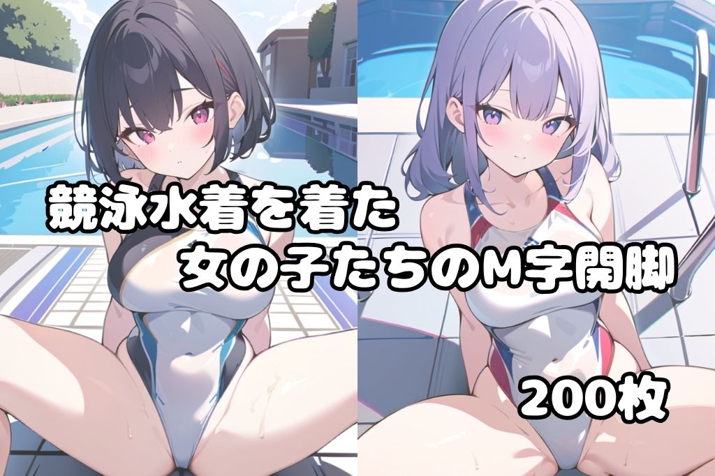 サンプル画像1:競泳水着で大胆M字開脚してる女の子(彩風  咲) [d_493818]