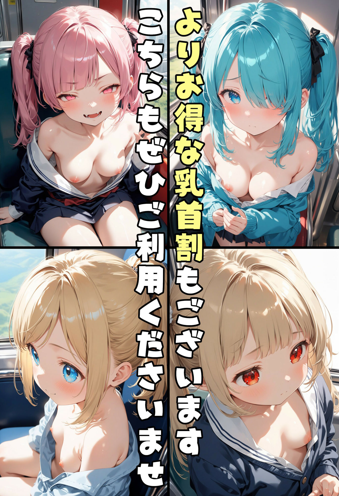 サンプル画像3:【ノーブラ】胸チラ限定車両(AI天獄) [d_493819]