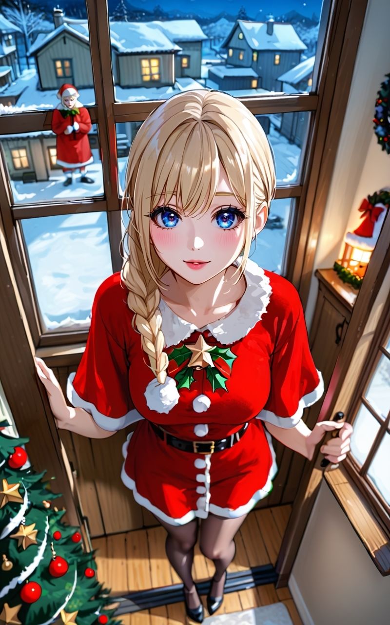 サンプル画像1:美少女サンタが寂しい僕に中出しおっぱいブルブルセックスさせてくれた(あしフェチ堂) [d_493889]