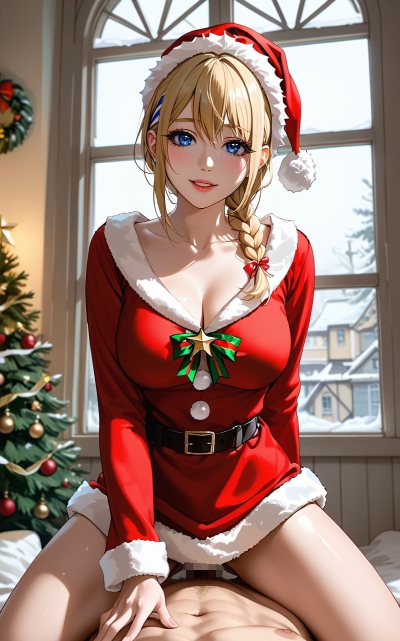 サンプル画像3:美少女サンタが寂しい僕に中出しおっぱいブルブルセックスさせてくれた(あしフェチ堂) [d_493889]