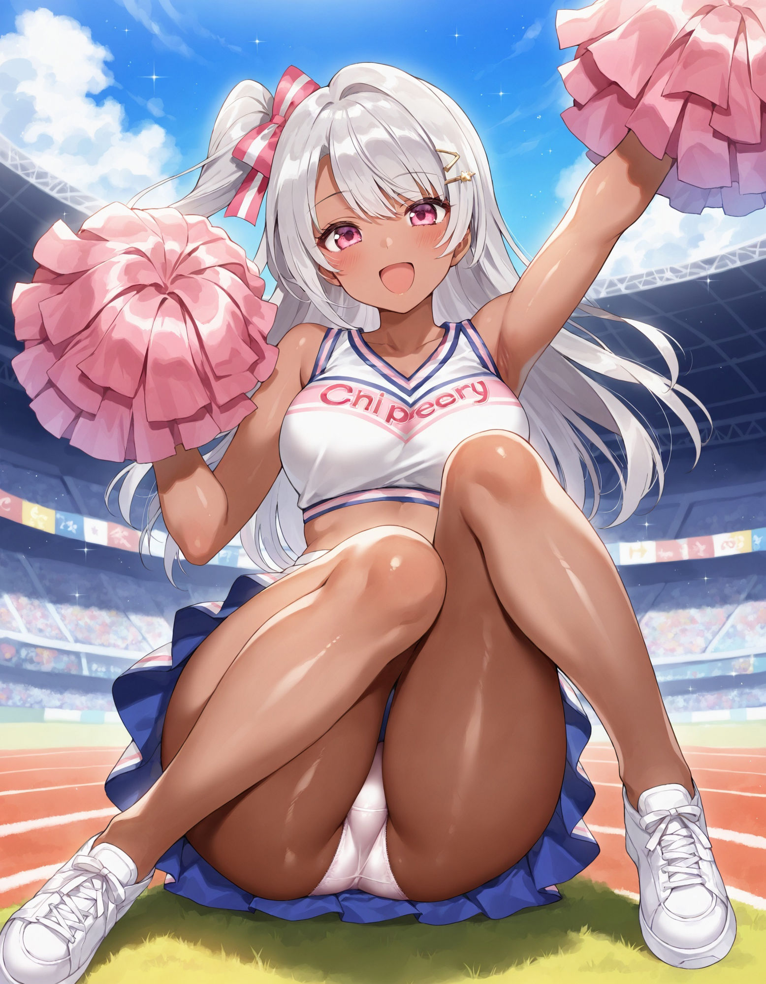 サンプル画像1:褐色チアガールの座りパンチラ(D.P.H.) [d_493990]