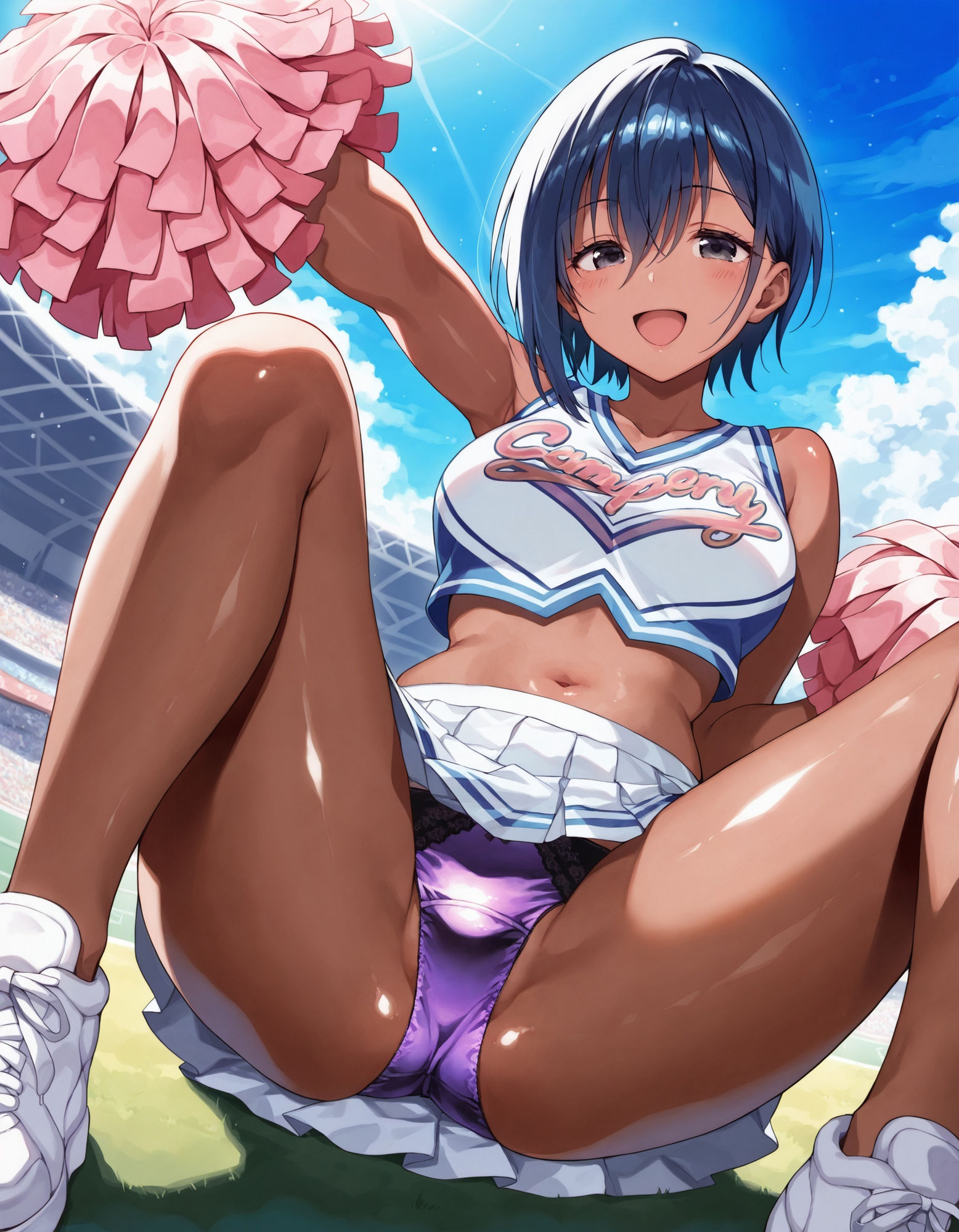 サンプル画像2:褐色チアガールの座りパンチラ(D.P.H.) [d_493990]