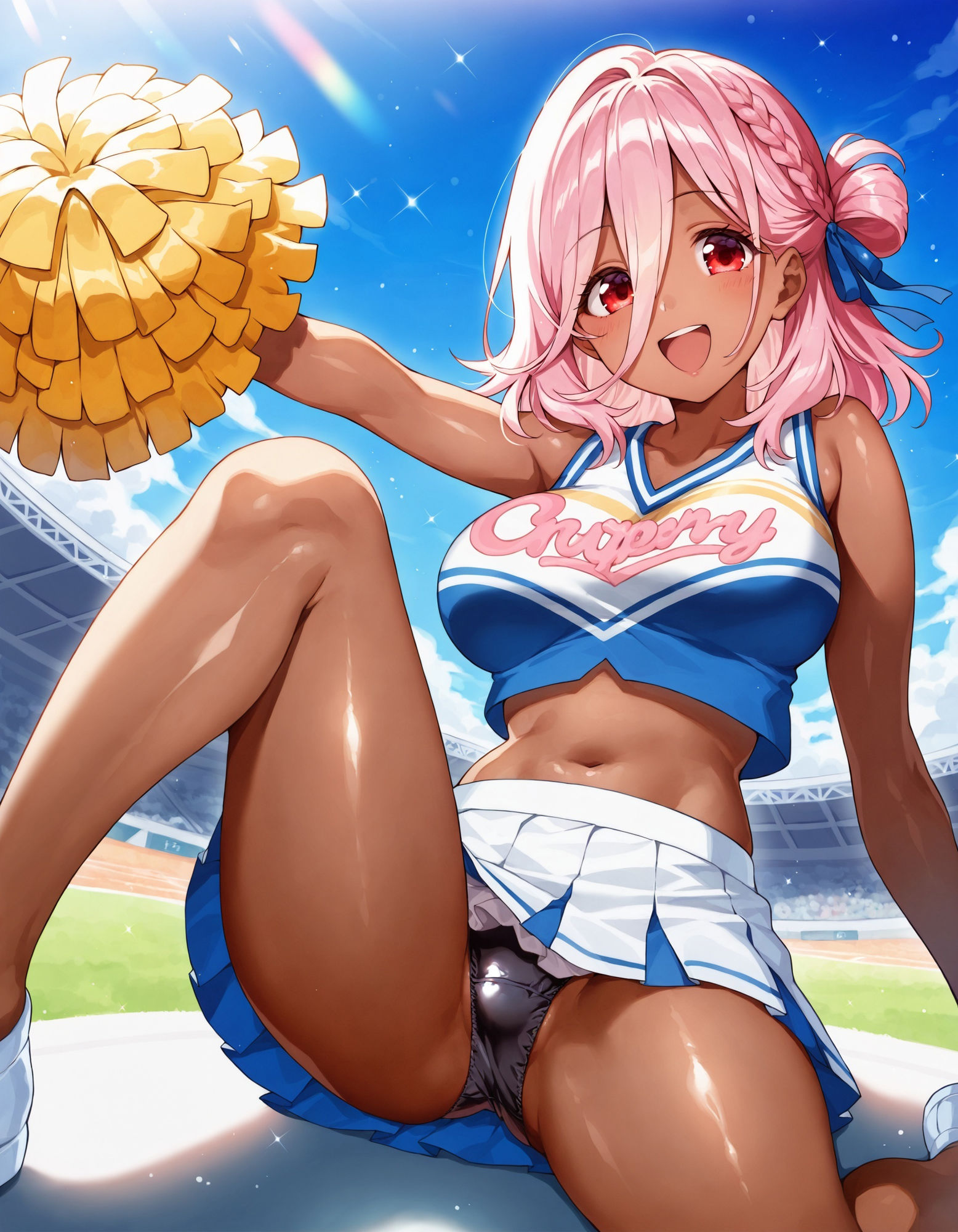 サンプル画像3:褐色チアガールの座りパンチラ(D.P.H.) [d_493990]