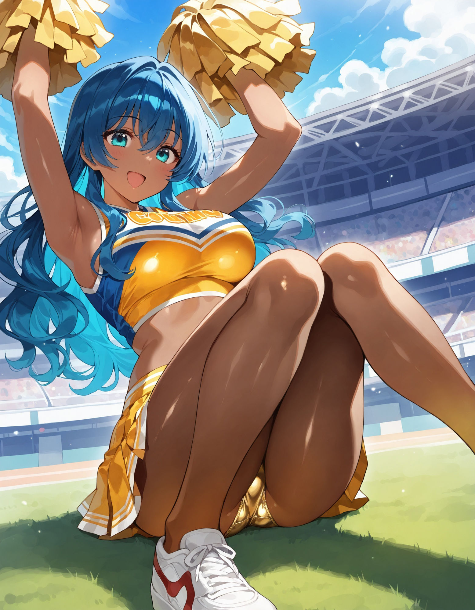 サンプル画像4:褐色チアガールの座りパンチラ(D.P.H.) [d_493990]