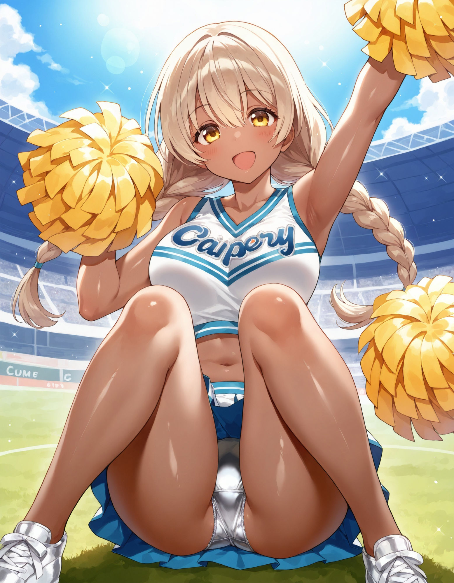 サンプル画像5:褐色チアガールの座りパンチラ(D.P.H.) [d_493990]