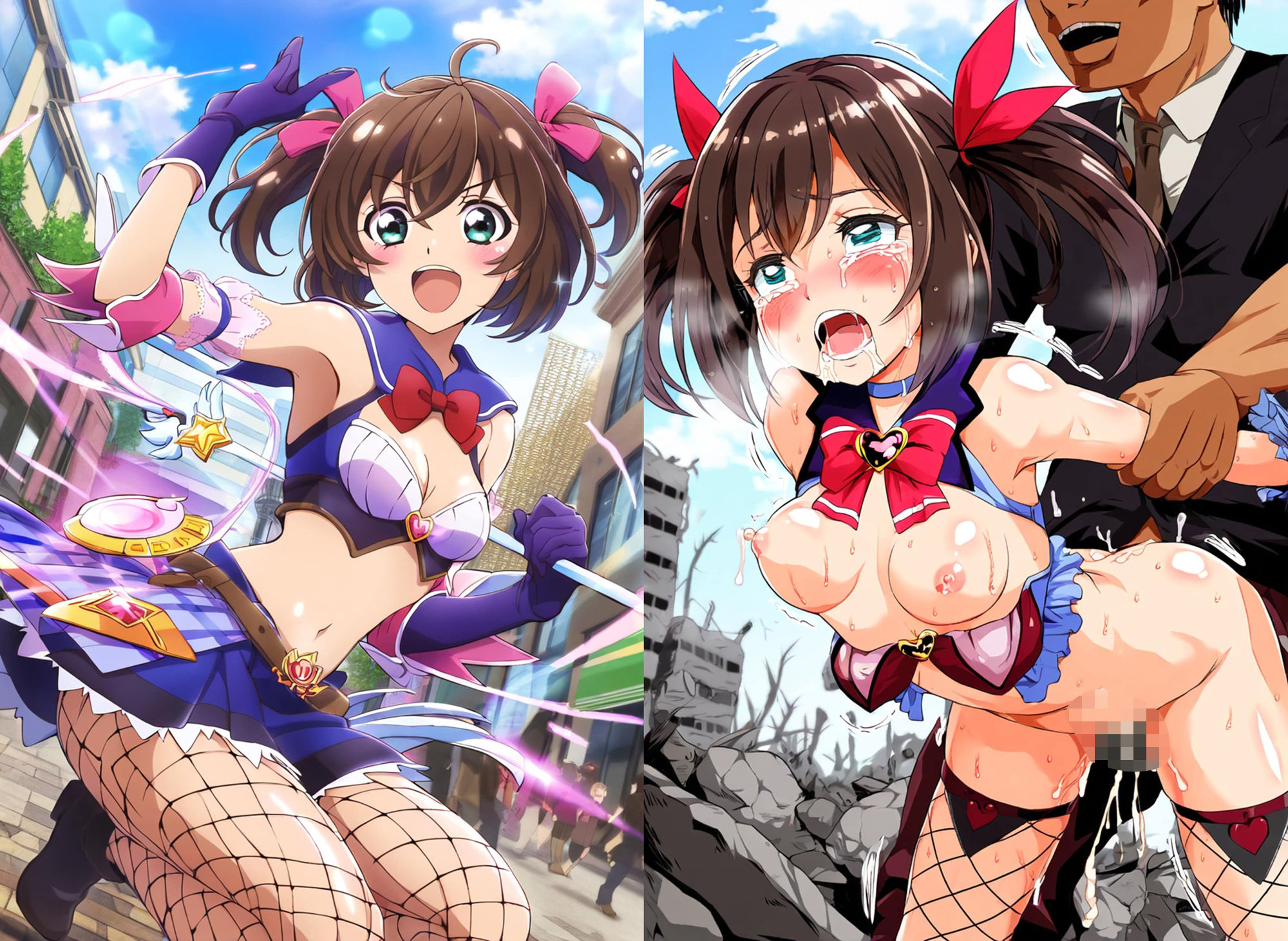 サンプル画像2:変身ヒロインは寝取られSEXでおじさんに調教されて中出し放題の肉便器(黒糖サムライ) [d_494072]