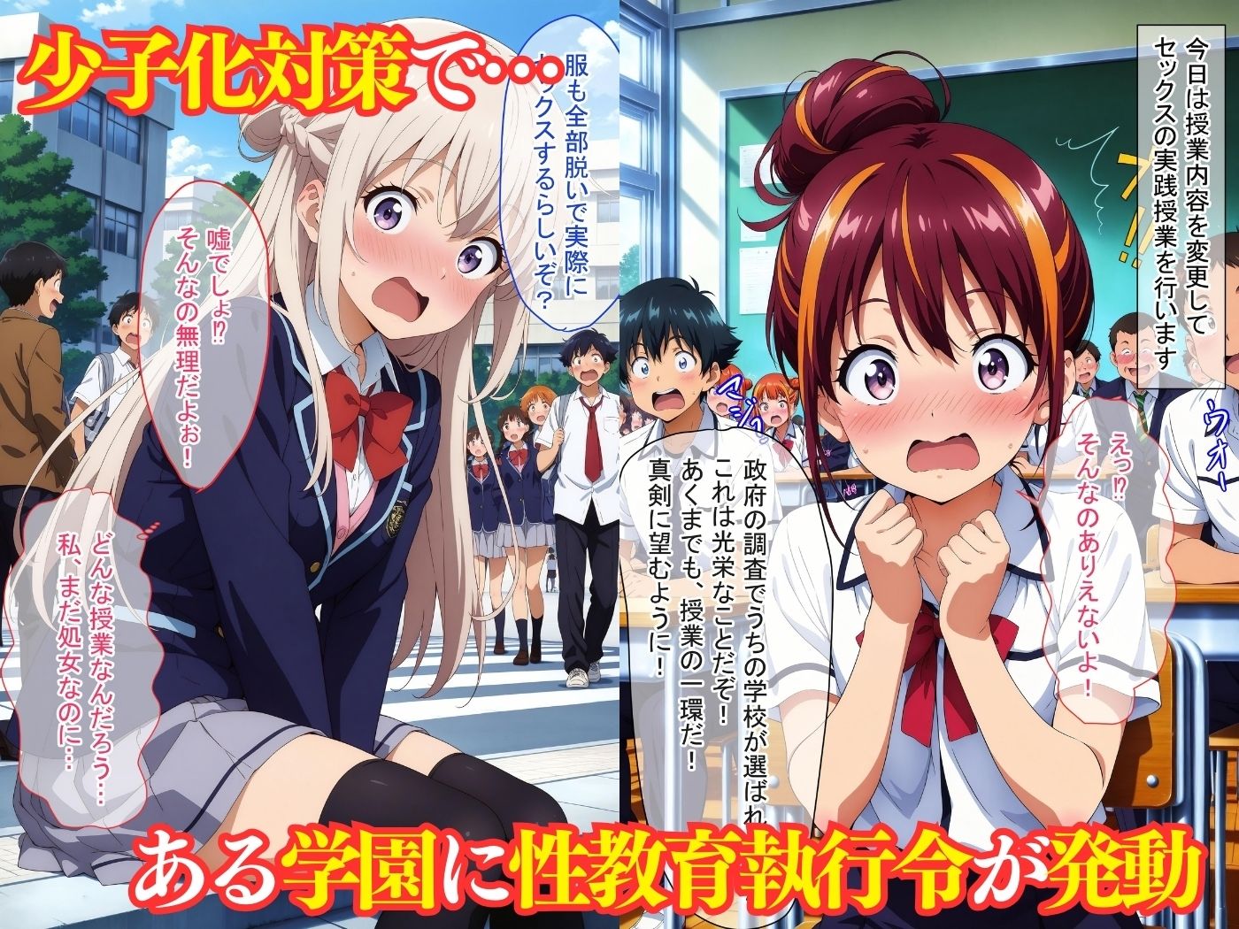 サンプル画像1:ある日突然性教育改正令が執行された(スクールパラダイス) [d_494171]