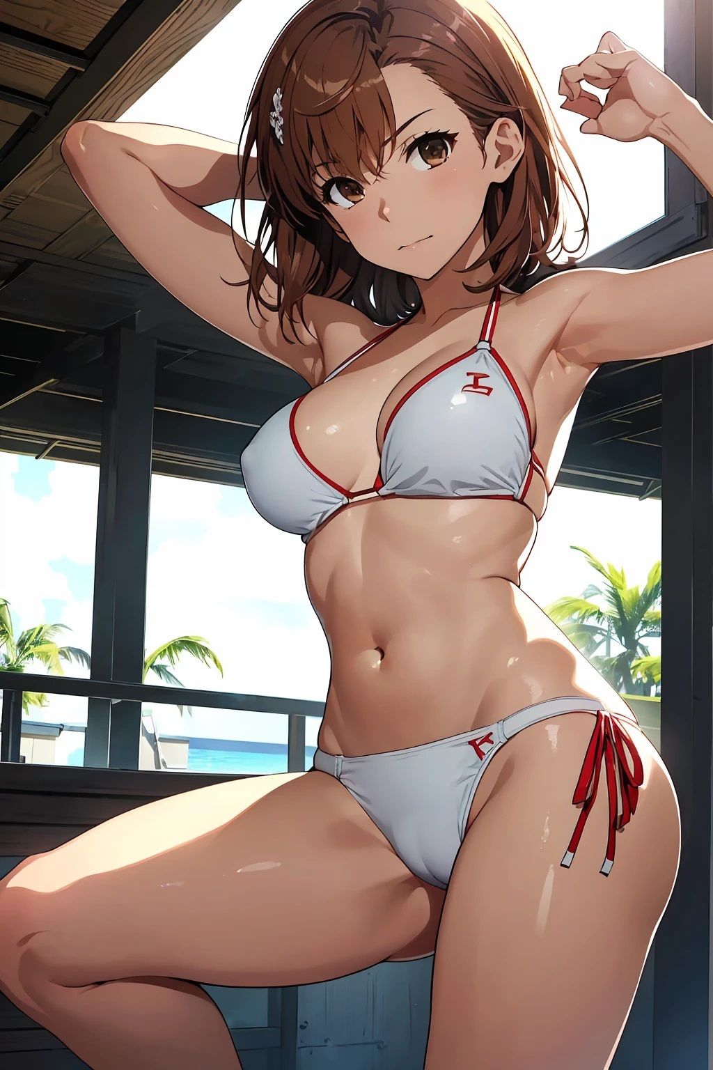 サンプル画像1:御坂〇琴  白ビキニ（105枚）(ひぐまアート) [d_494357]