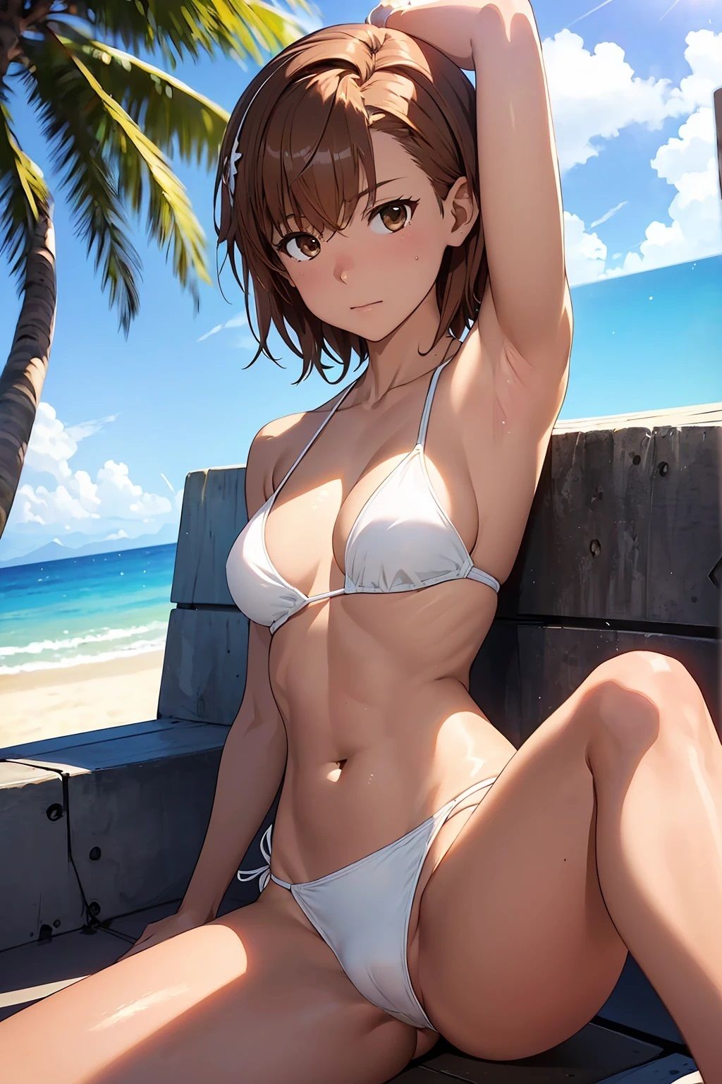 サンプル画像2:御坂〇琴  白ビキニ（105枚）(ひぐまアート) [d_494357]