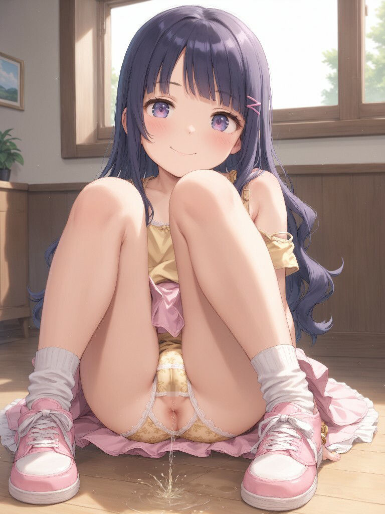 サンプル画像5:かわいい女の子がおしりの穴のところに穴があいたパンツをはいておしっこをおもらししている画像集(えっふぇれ) [d_494607]