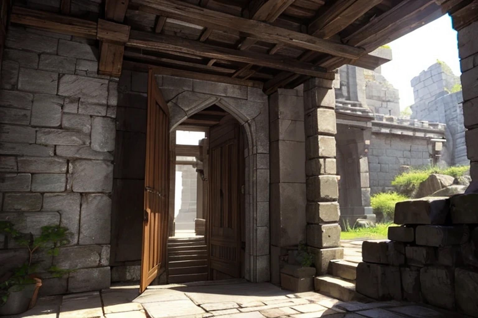 サンプル画像3:地下通路 背景素材(豊川内角) [d_494935]