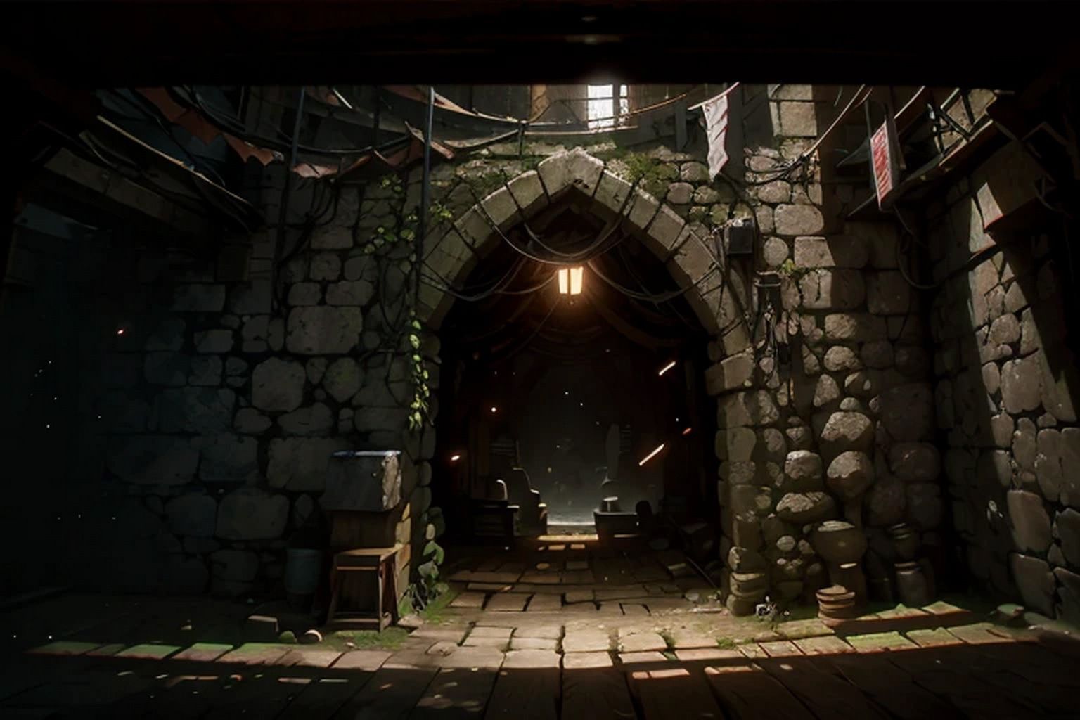 サンプル画像5:地下通路 背景素材(豊川内角) [d_494935]