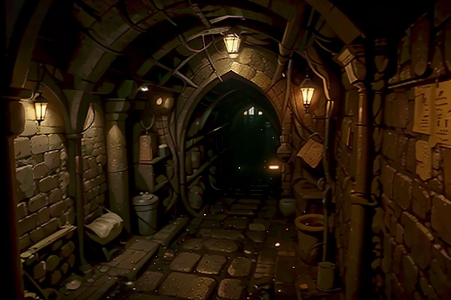 サンプル画像6:地下通路 背景素材(豊川内角) [d_494935]