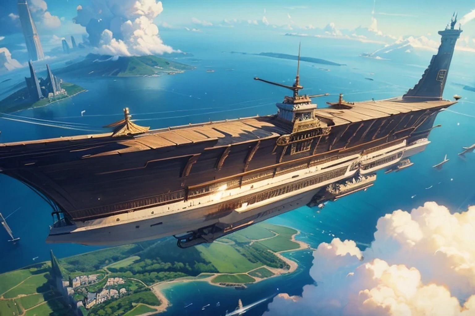 サンプル画像1:飛空艇・飛行船 素材(豊川内角) [d_494963]