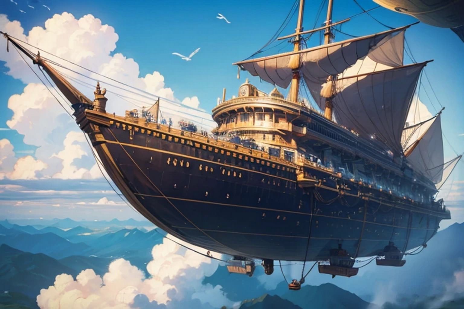 サンプル画像6:飛空艇・飛行船 素材(豊川内角) [d_494963]