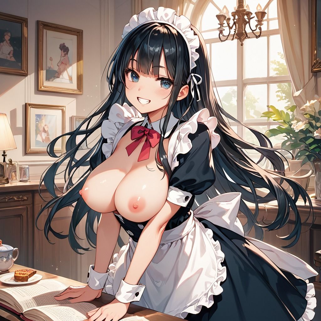 サンプル画像1:【ご主人様LOVE】黒髪メイドのおまんこオシゴト(Jkと散歩) [d_495096]