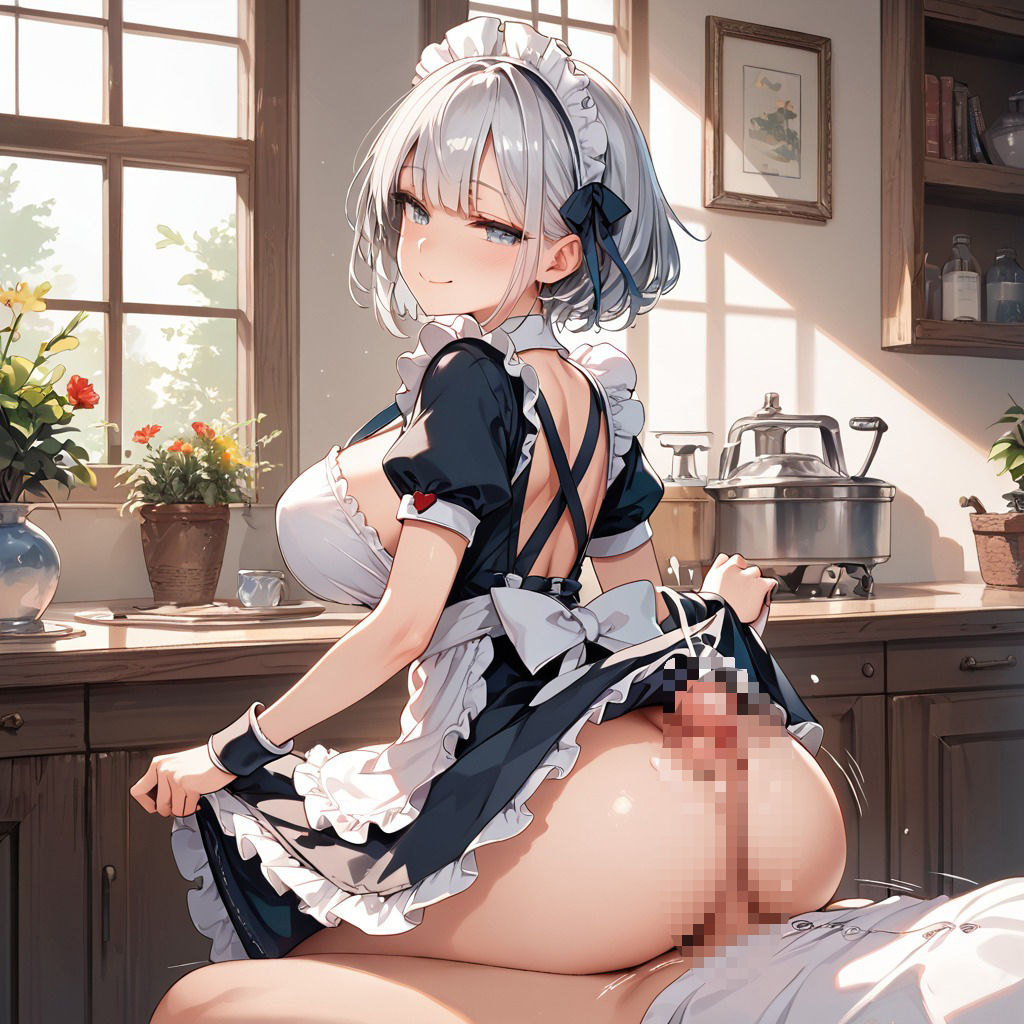 サンプル画像4:【ご主人様LOVE】銀髪メイドのおまんこオシゴト(Jkと散歩) [d_495100]