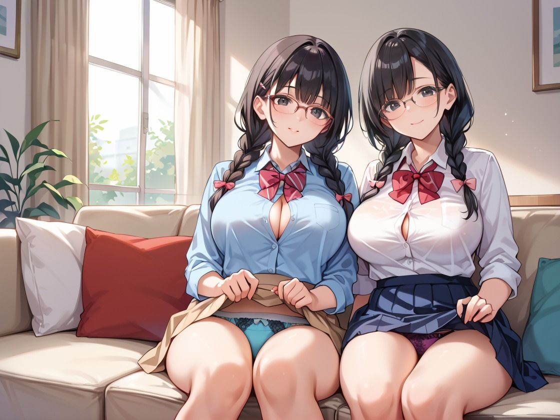 サンプル画像1:巨乳の双子を同時に孕ませ(千石まのん) [d_495167]