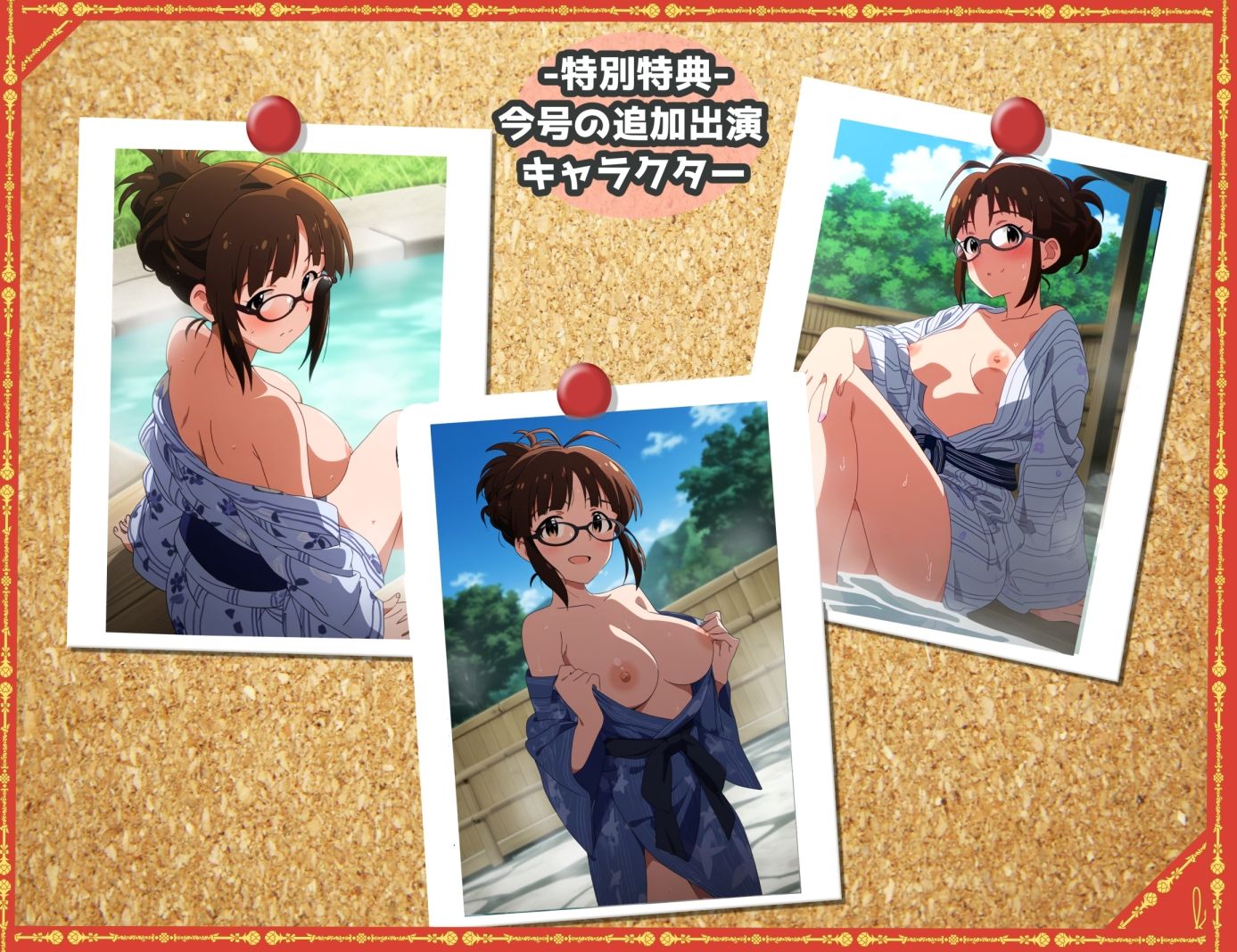 サンプル画像5:濡れ透け＆半脱ぎフェチ特化 2010年代アニメ作画特集 アイドル温泉撮影会 その3 -500枚を撮影-(青山堂) [d_495220]