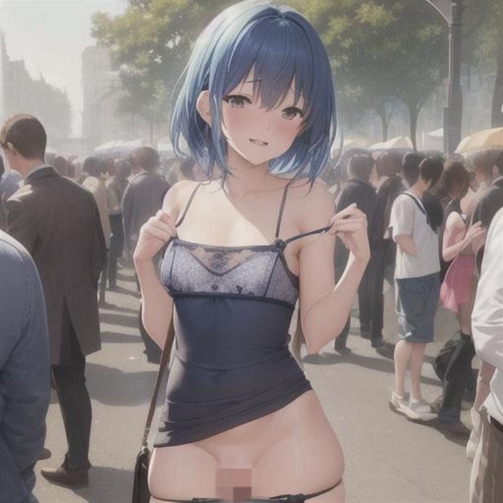 サンプル画像5:青髪キャミソールちゃんのどこでも露出！！(まんまんちん) [d_495678]