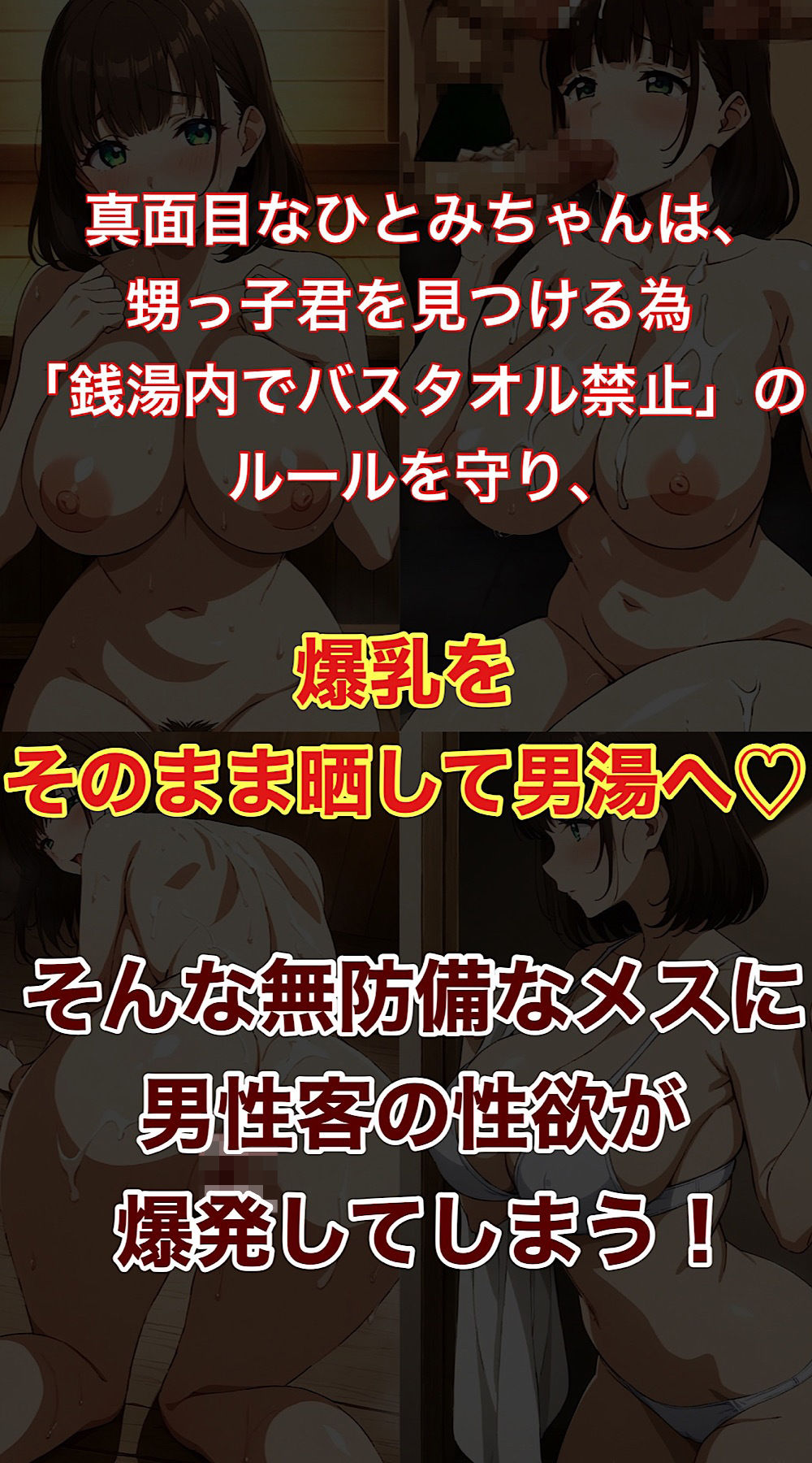 サンプル画像2:爆乳JKひとみちゃん 男湯で全裸になって肉便器します(モモダ商店) [d_495886]