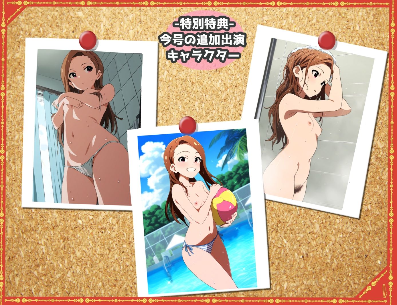 サンプル画像5:濡れ透け＆盗撮フェチ特化 2010年代アニメ作画特集 アイドルたちのプール撮影会/シャワー盗撮 その3 -500枚を撮影-(青山堂) [d_495889]