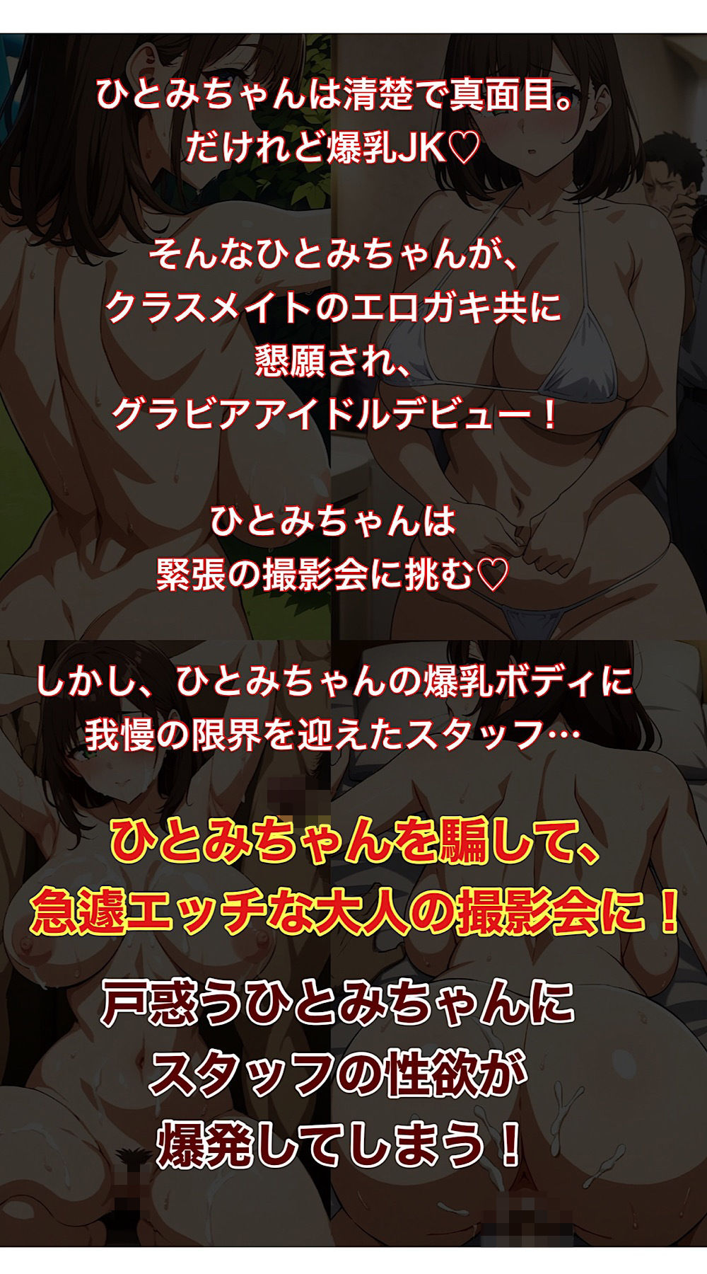 サンプル画像1:爆乳JKひとみちゃん  グラビア撮影で騙されて肉便器します(モモダ商店) [d_495912]